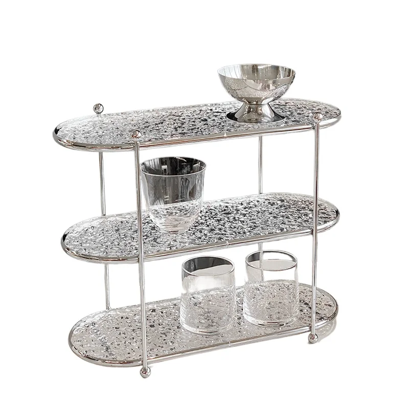 

Storage rack Creative desktop double-layer cup holder Wrought iron acrylic shelf, cake coffee cup