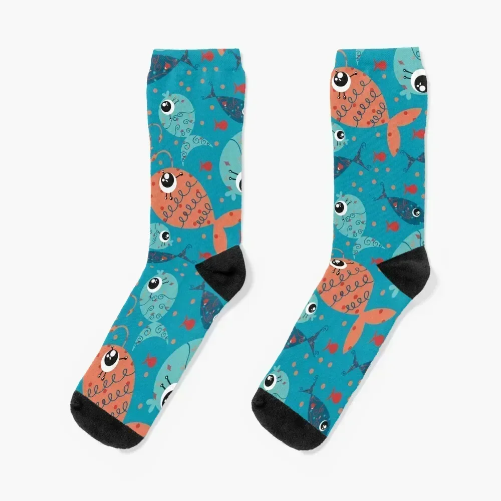 

Fish Socks happy hip hop Non-slip Boy Child Socks Women's