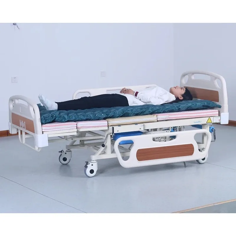 Hospital furniture ABS 3 Crank Manual    icu Nursing Care Bed  Patient with toilet