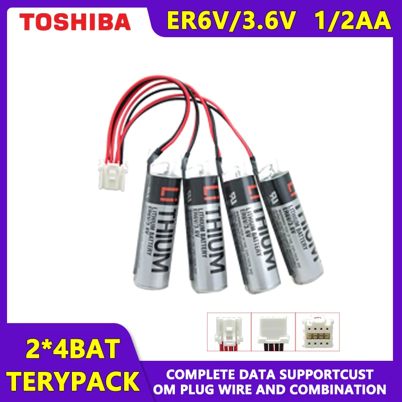 TOSHIBA ER6V-4 HW0470360-A PLC Server Lithium Battery Pack With Plug Suitable For Toshiba YASKAWA Motorcycle Industrial Robot