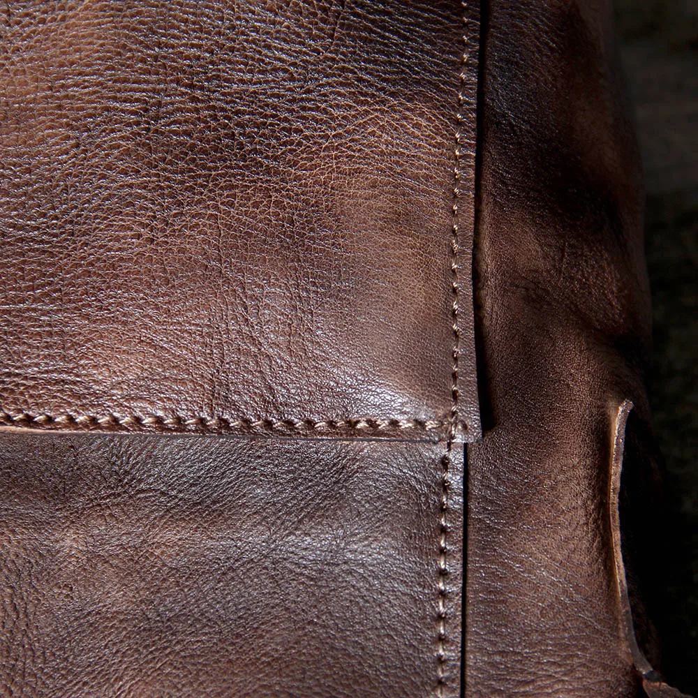 S.WORKER Vintage Echtes Leder männer Messenger Tasche Schulter Tasche Rindsleder Retro Casual Stil Umhängetaschen – Detail 14