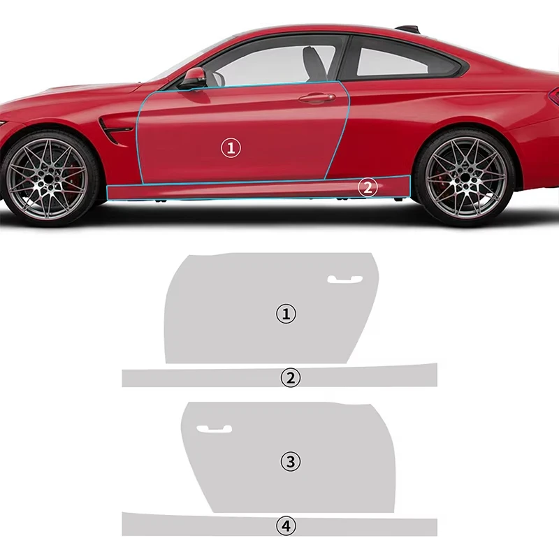 

8.5Mil For BMW M4 F82 2015-2020 TPU Bumper Hood Scratch-Resistant Self-Healing Paint Protection Film Invisible Pre-cut PPF ﻿Kit