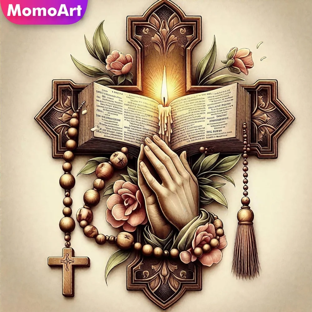 Momoart Cross Diamond Mosaic Hand DIY Candle Full Square Rou