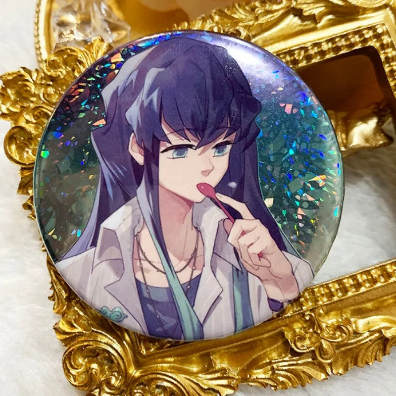 Demon Slayer Giyu Tomioka Tokitou Muichirou Iguro Obanai Badge Animation Peripheral Cute Goods Kawaii Brooch Collection Gift