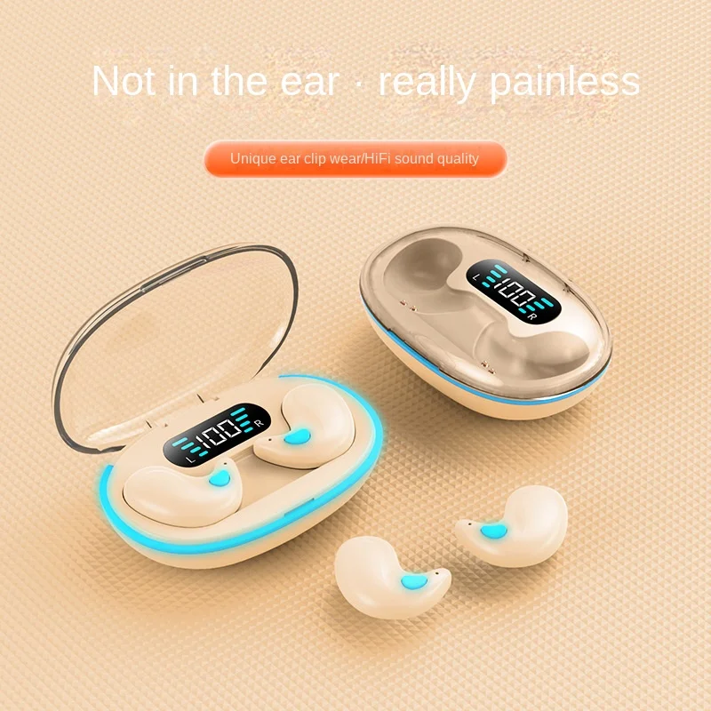 Cross Border New Sleep Earphones Stereo Audio Tape Ear Invisible Intelligent Noise Reduction Can Be Worn Lying on The Side