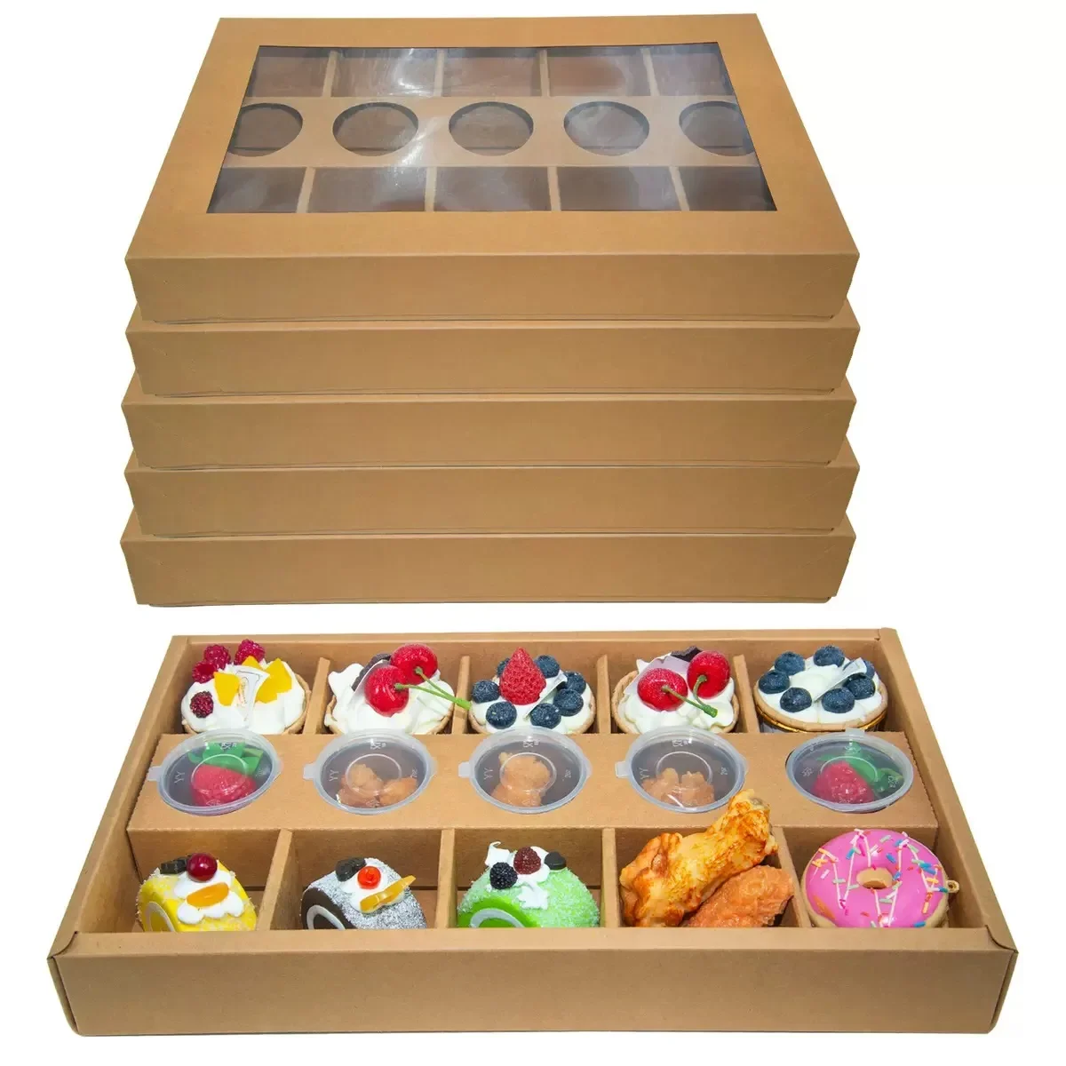 Big Capacity Packaging Box, Cake, Dessert, Fruit Gift Box, Outdoor Picnic Tools Ins Style Afternoon Tea With Lid, Lattice Box 3