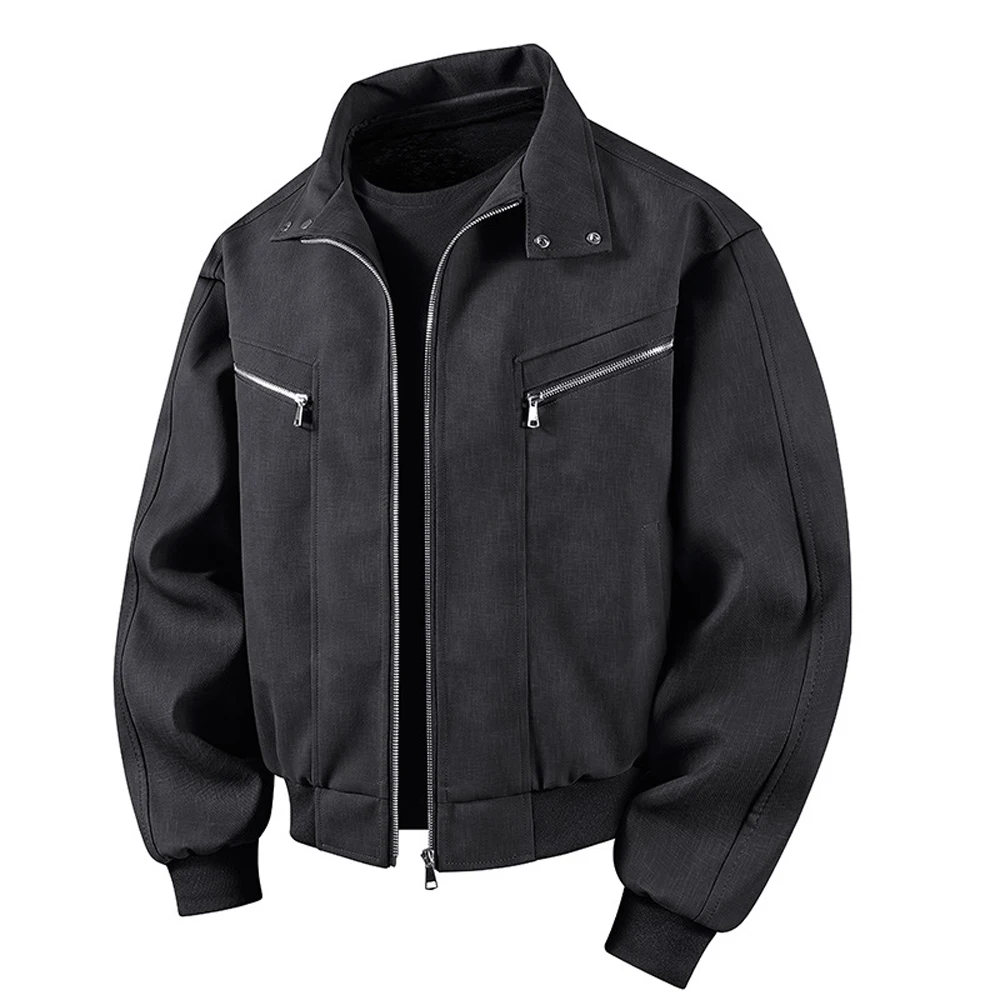 Spring Autumn Men's Cargo Bomber Jackets Vintage Men Retro Streetwear Zipper Coats Men Windbreaker Baseball Uniform Jackets
