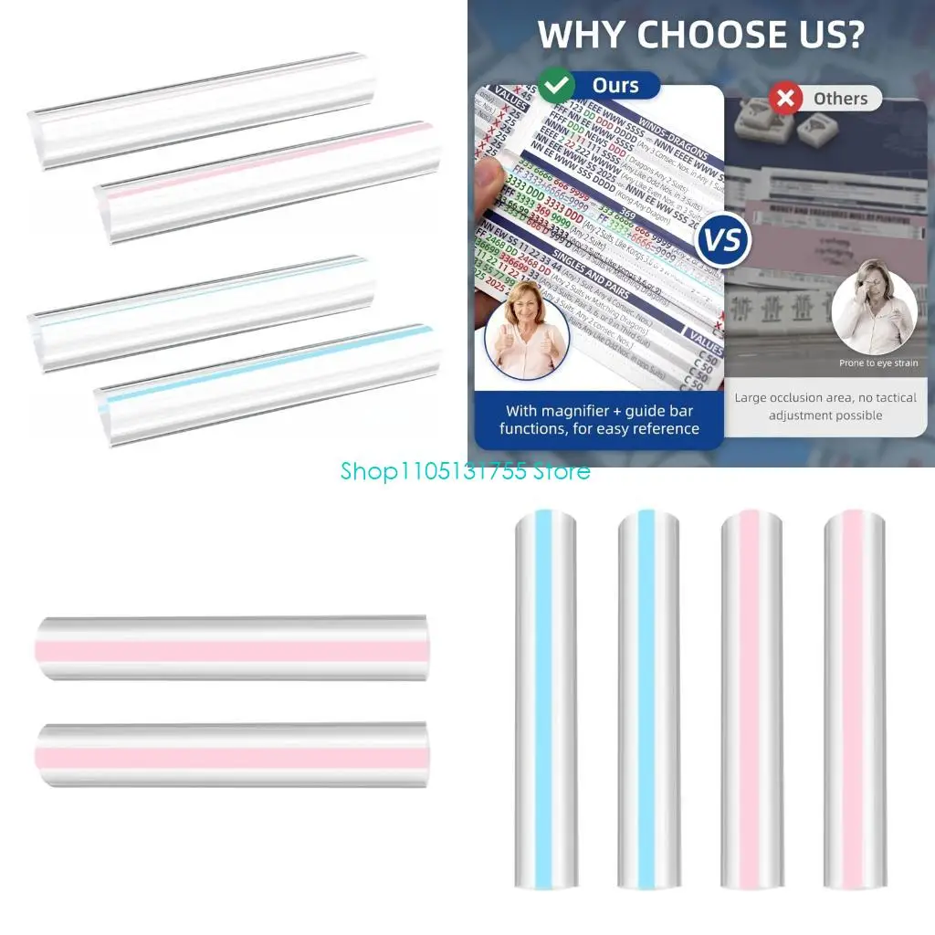 K0EF Acrylic Mahjong Line Trackers Finder Mahjong Card Line Guide Rules Helper