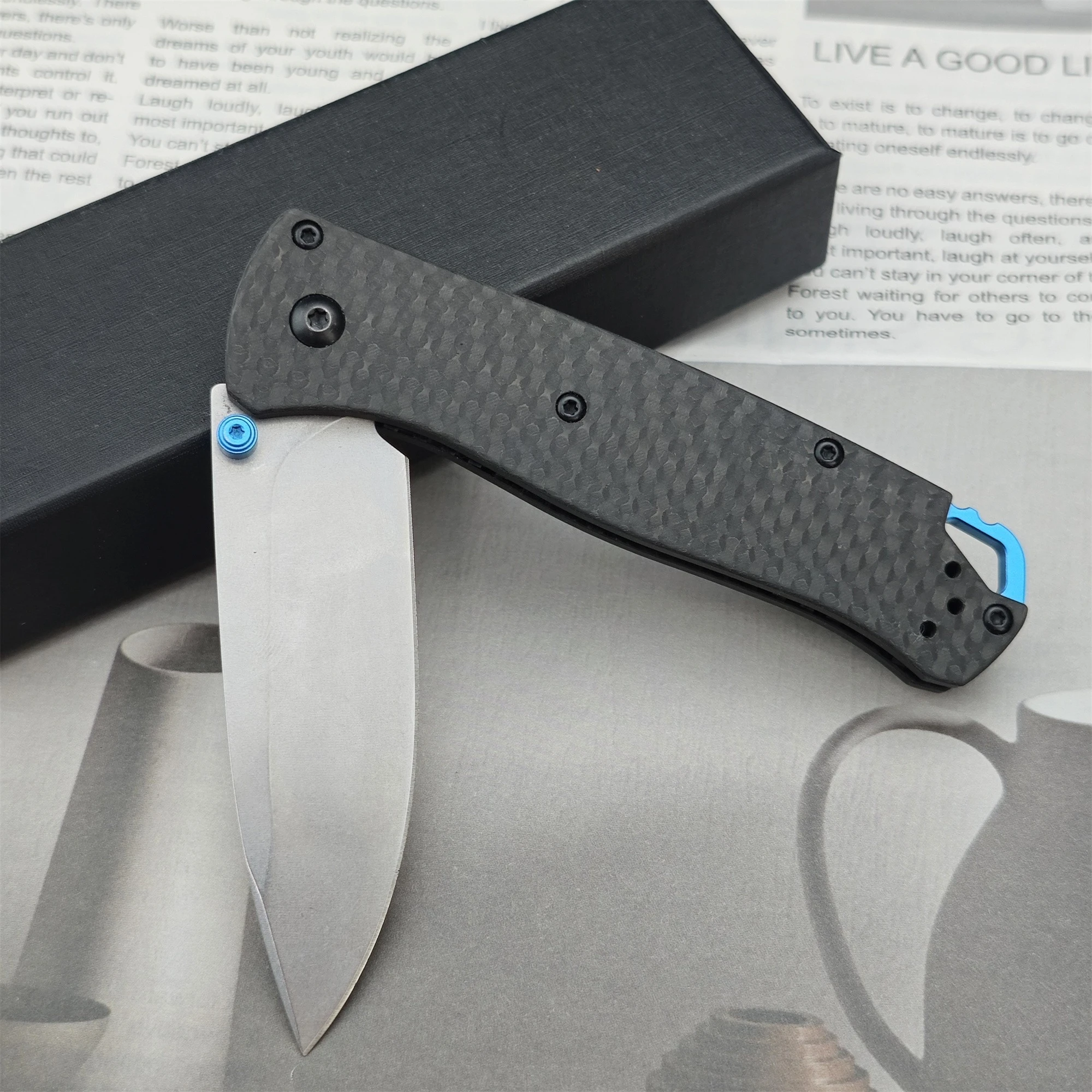 

Складной карманный нож Premium Bugout 535, лезвие из стали S35V, рукоять из карбонового волокна, идеально подходит для походов, кемпинга, туризма.