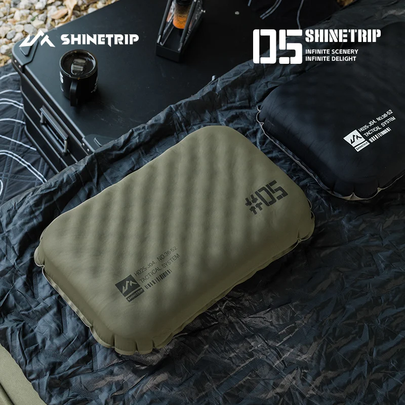 ShineTrip التخييم وسادة قابلة للنفخ خفيفة التخييم النوم وسادة هوائية قابلة للطي المحمولة وسادة الراحة مع حقيبة التخزين