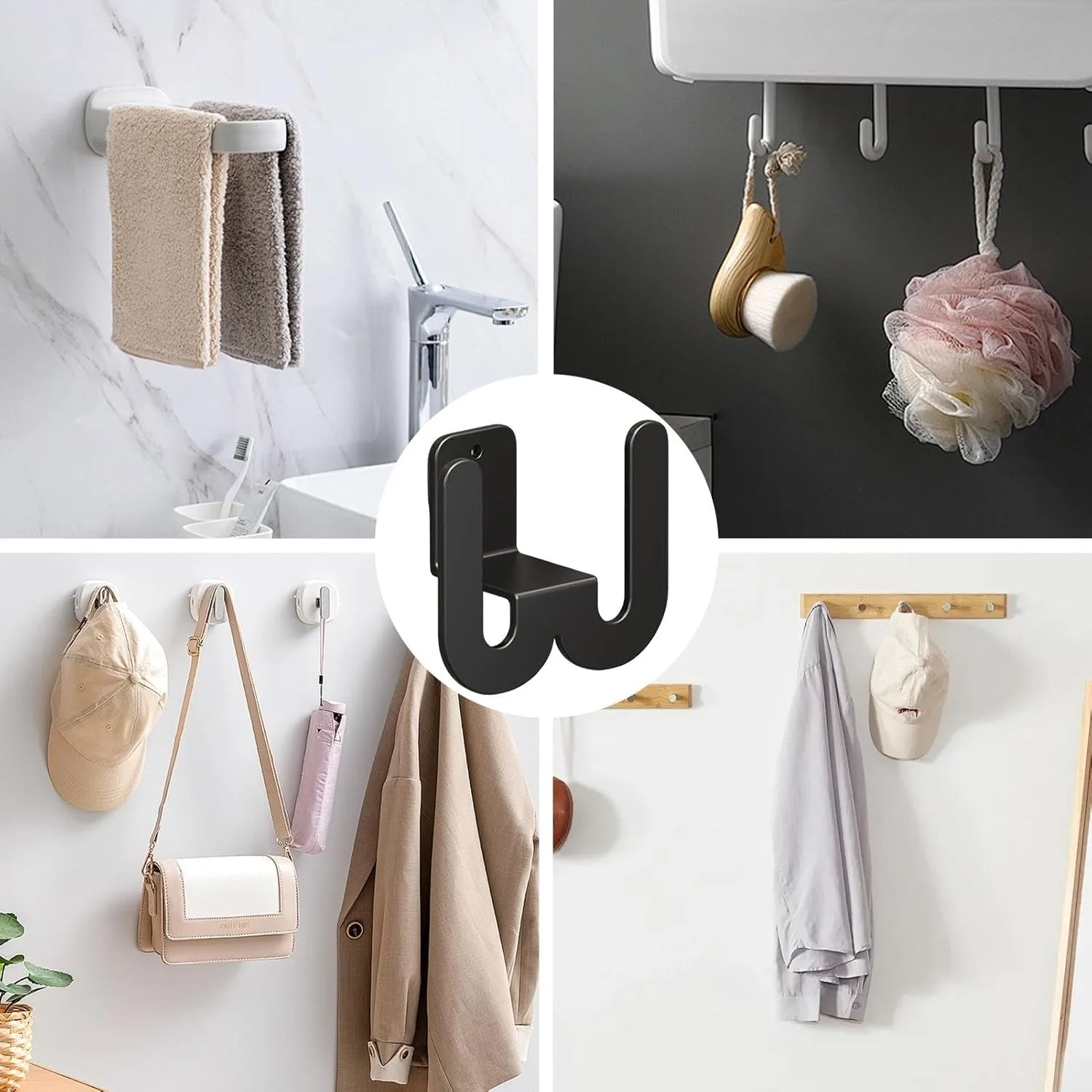 3 قطعة رف الأحذية المثبت على الحائط النعال التخزين المنظم شماعات متعددة الوظائف غير مثقب تخزين هوك الباب النعال شماعات