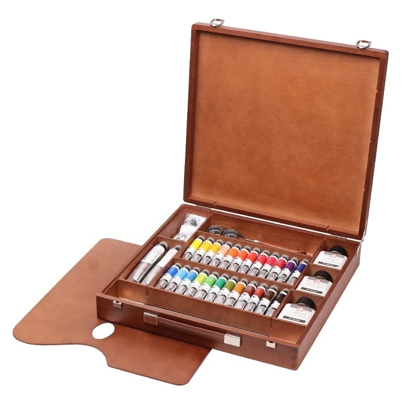

Oil paint wooden box artist creation gift