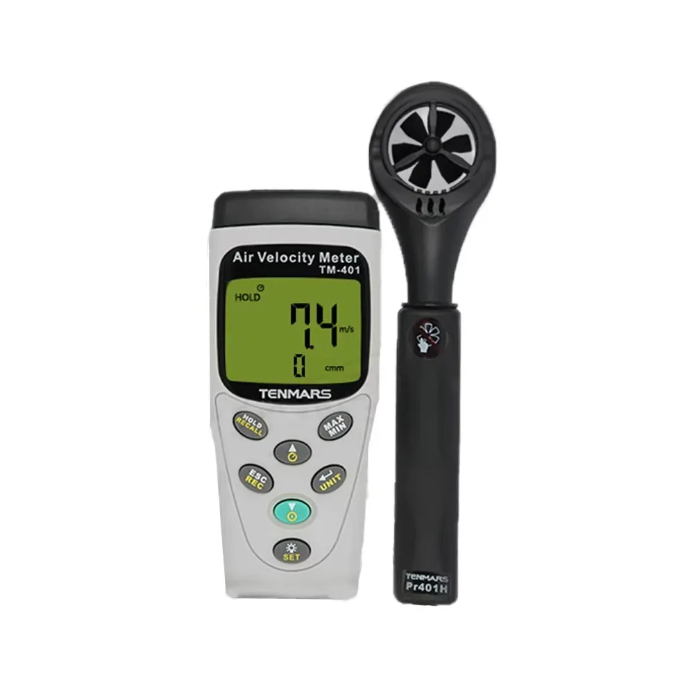 Tenmars TM-402/TM-403/TM-404 Air Velocity Meter  Wind Speed Meter Air Flow Meter Anemometer with 30mm 6 plastics vane