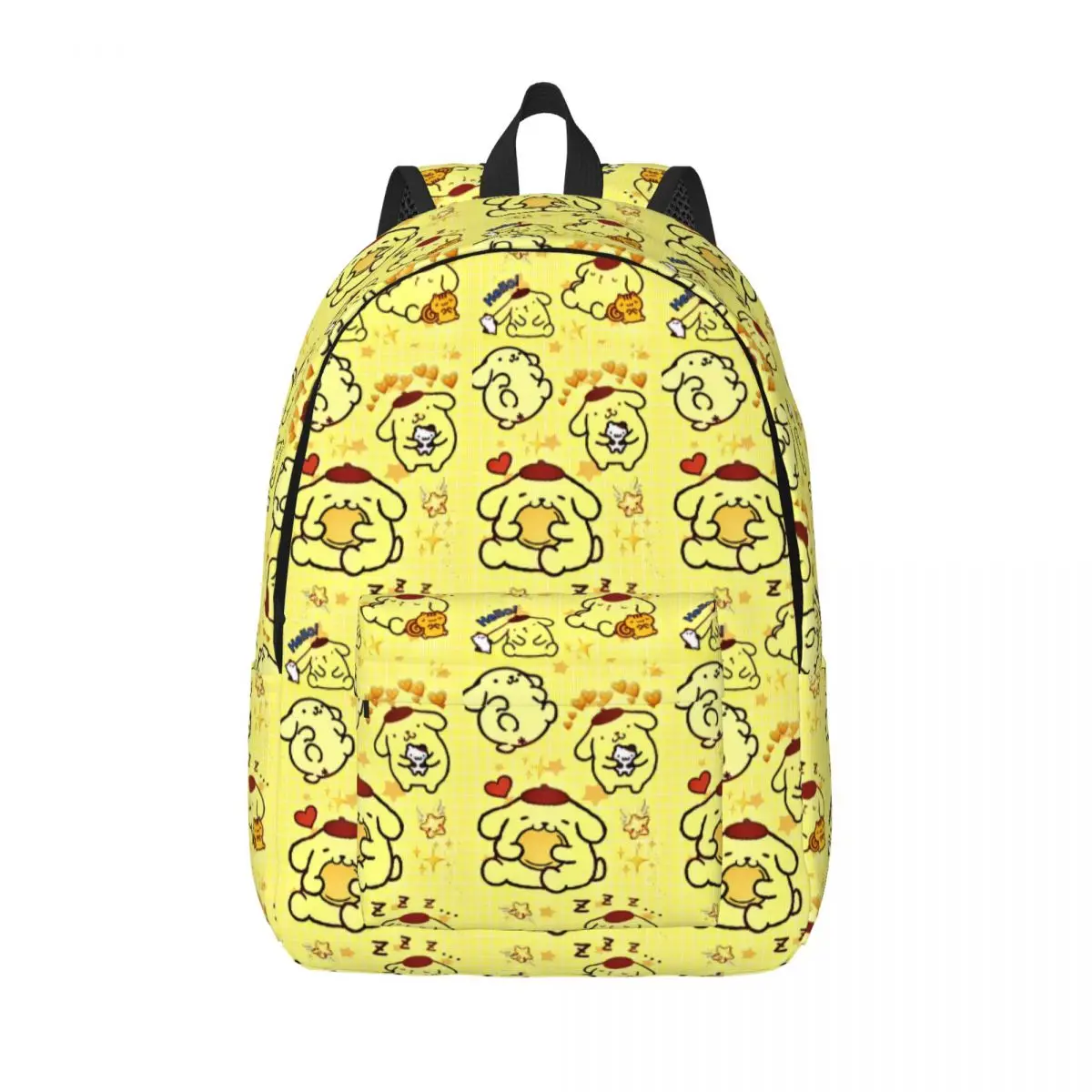 MINISO Pom Pom Purin Backpack Kawaii Cartoon Travel Backpacks Student Streetwear School Bags Design Breathable Rucksack