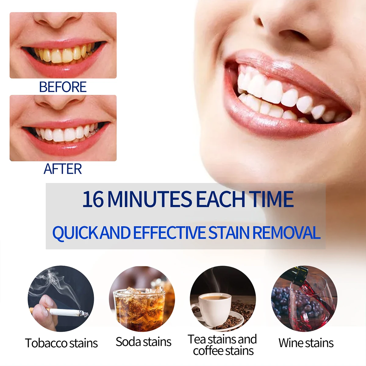 3 In1 Teeth Whitening Lights LED USB Rechargeable Oral and Dental Care Blue Light Whitening Teeth Bleach Clean Home Travel