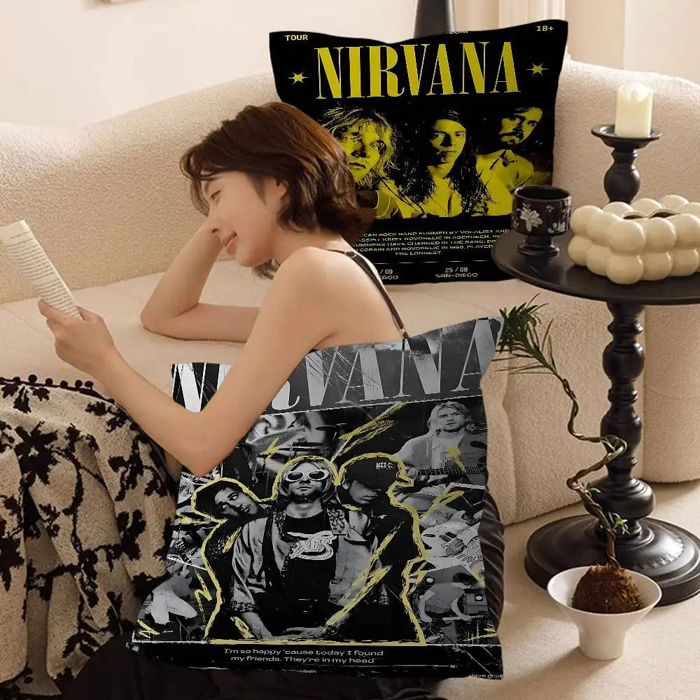 Rock band N-Nirvana Cushion Cover Inches Farmhouse Decor Home Throw Pillow Covers for Couch Decorations