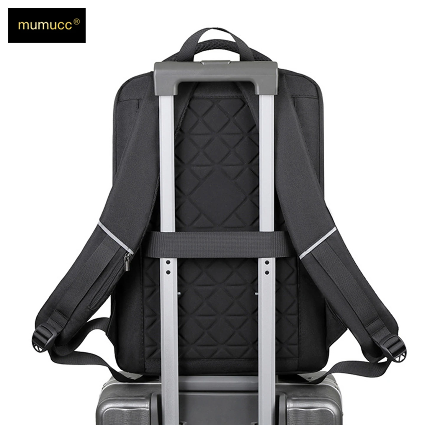MUMUCC Hard EVA Shell Laptop Backpack Shockproof USB Type C Charging Anti Theft Password Lock Travel Backpack with Luggage Strap