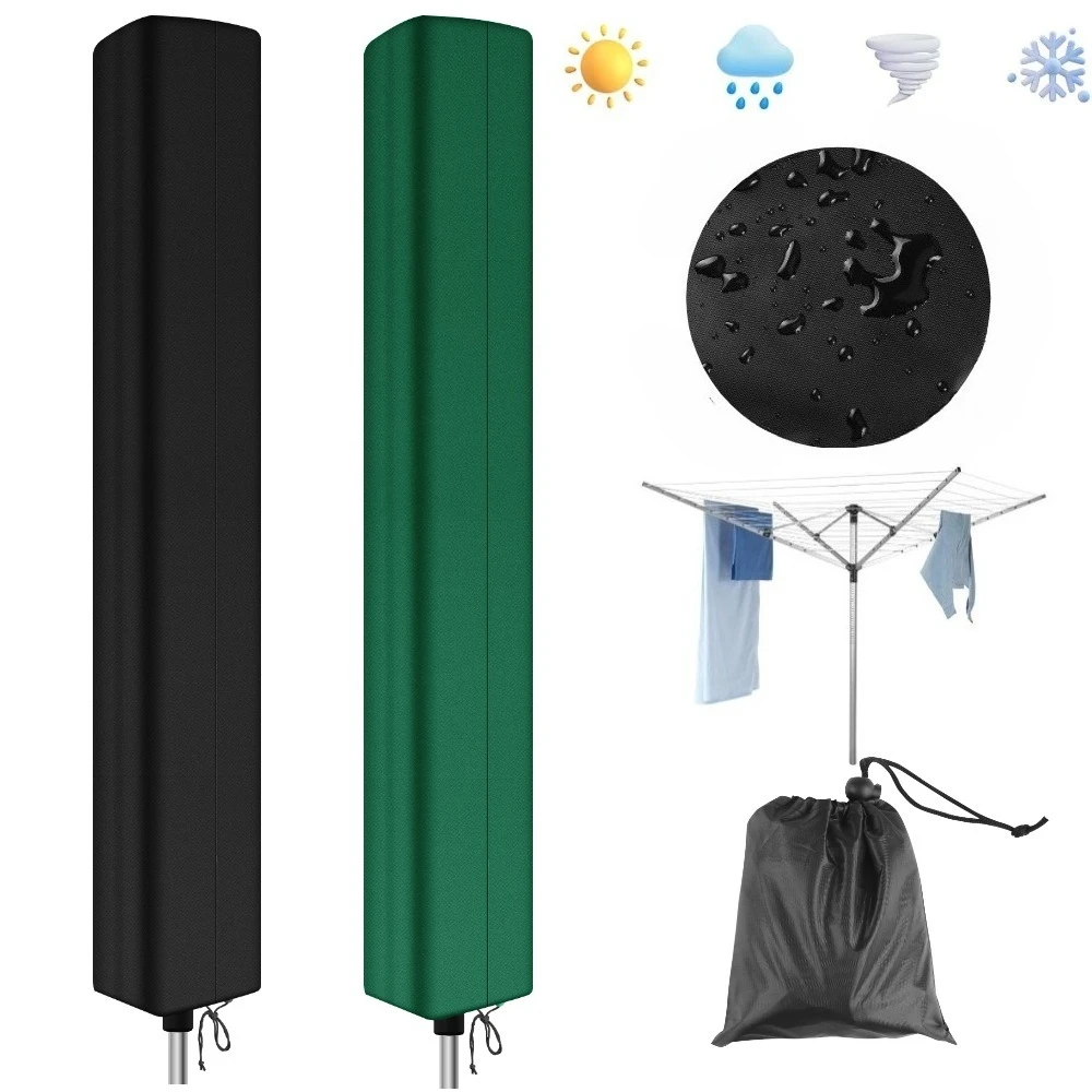 

Водонепроницаемый вращающийся чехол для стиральной лески 165x16x16 см, чехлы для роторной воздуховода с антикоррозийной молнией, универсальный чехол для зонтика для роторной сушильной машины