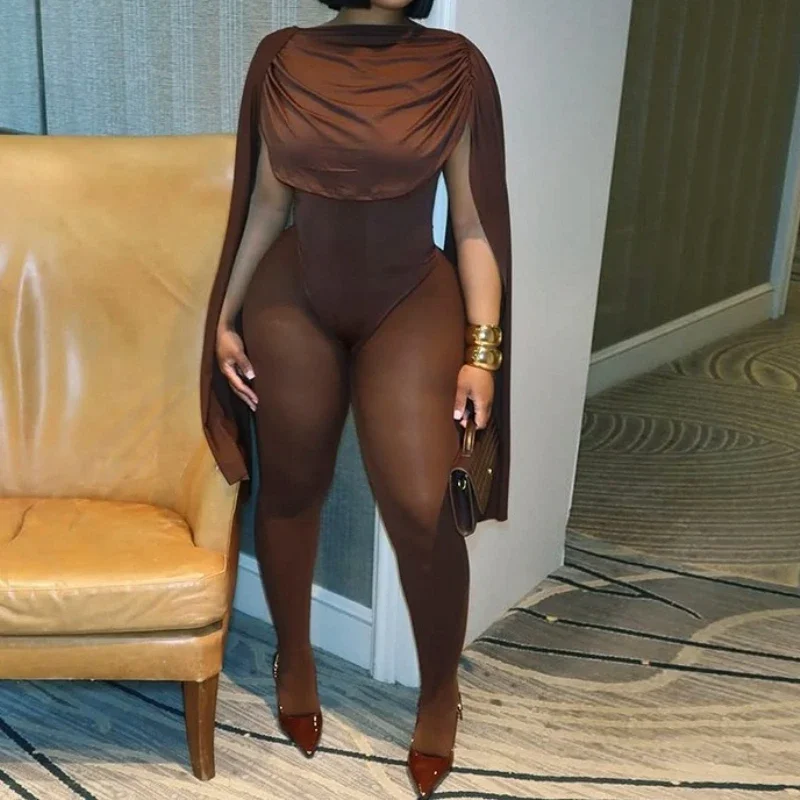 

Solid Patchwork Bandage Ruched Jumpsuit Woman Elegant Sleeveless Strecth Sheath Evening Romper Women Jumpsuits Combinaison Femme