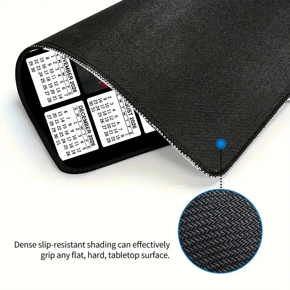 Cute Stylish 2026 Monthly Planner Customizable 2D Flat Mouse Pad, Personal Family Photo Keyboard Mat for Laptop and PC Desktop