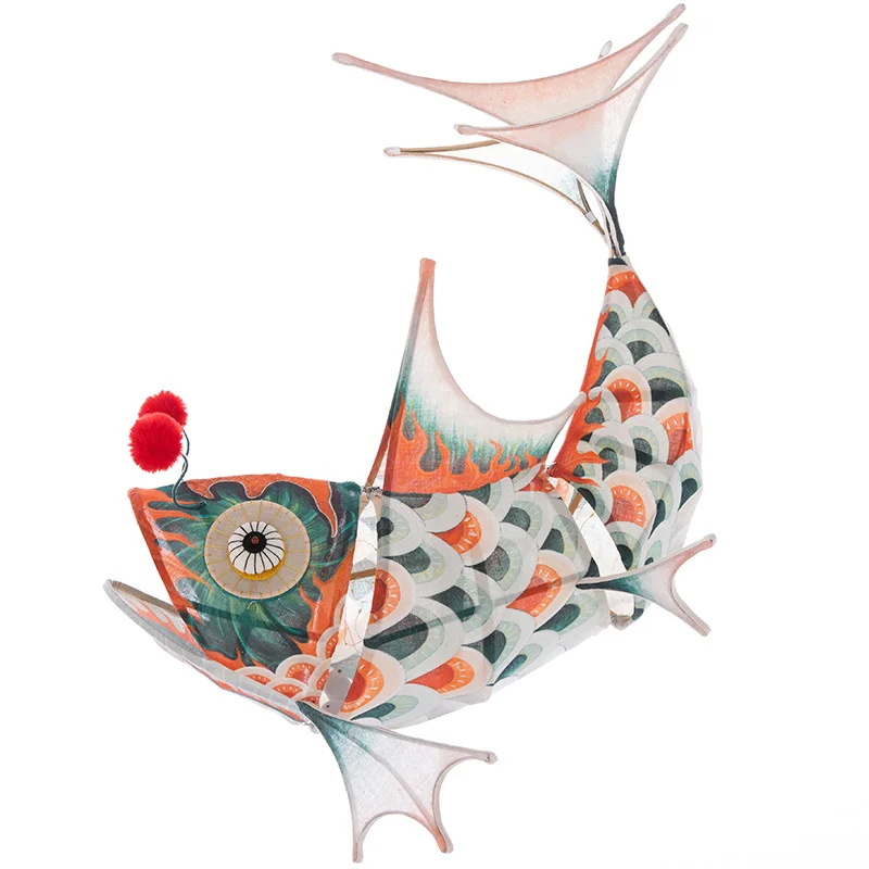 

Fish lamp handmade material bag bamboo lantern