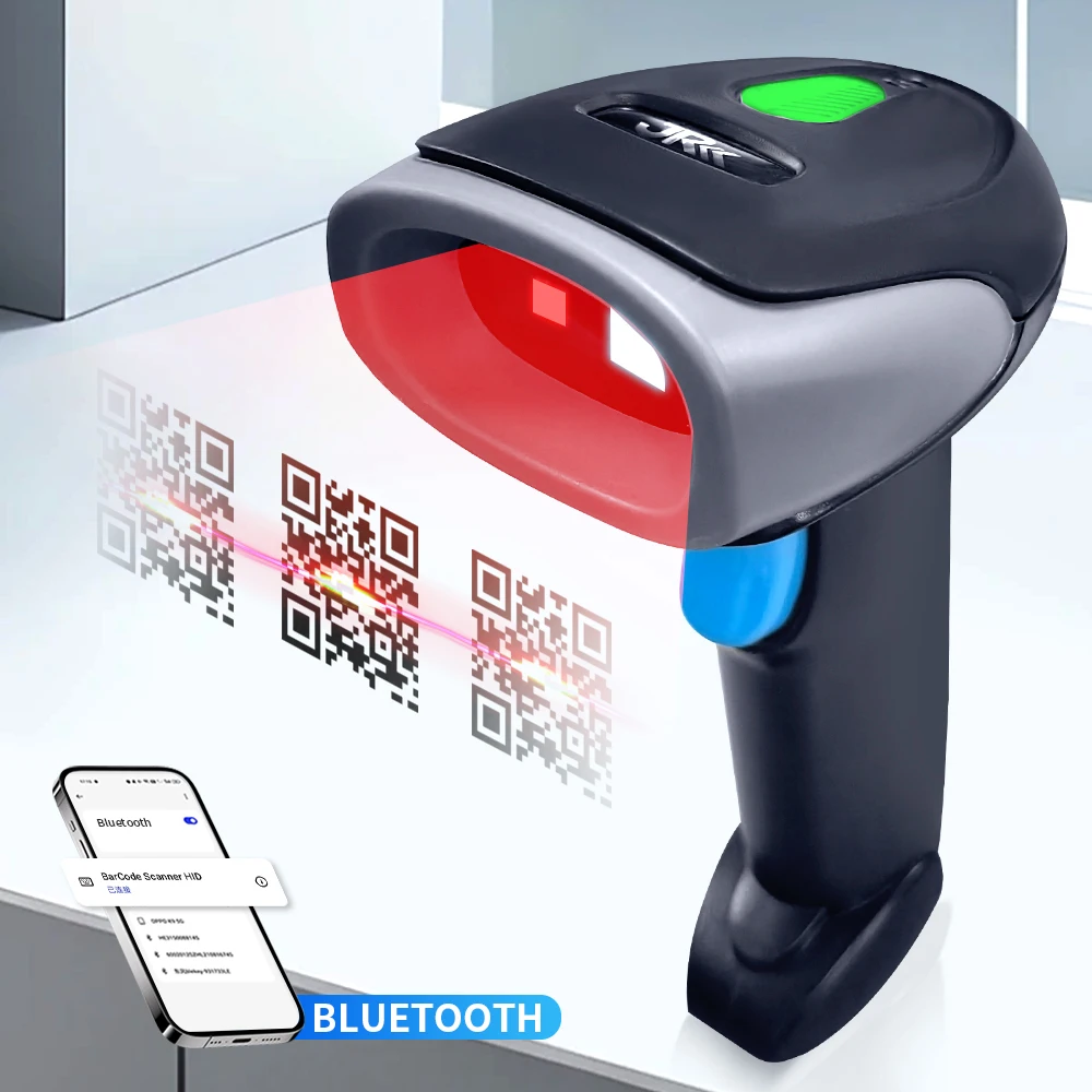 Bluetooth Handheld 2D Barcode Scanner 659WB1D Qrcode Warehouse Scanner Portable Wireless Barcode Scanner Laser Barcode