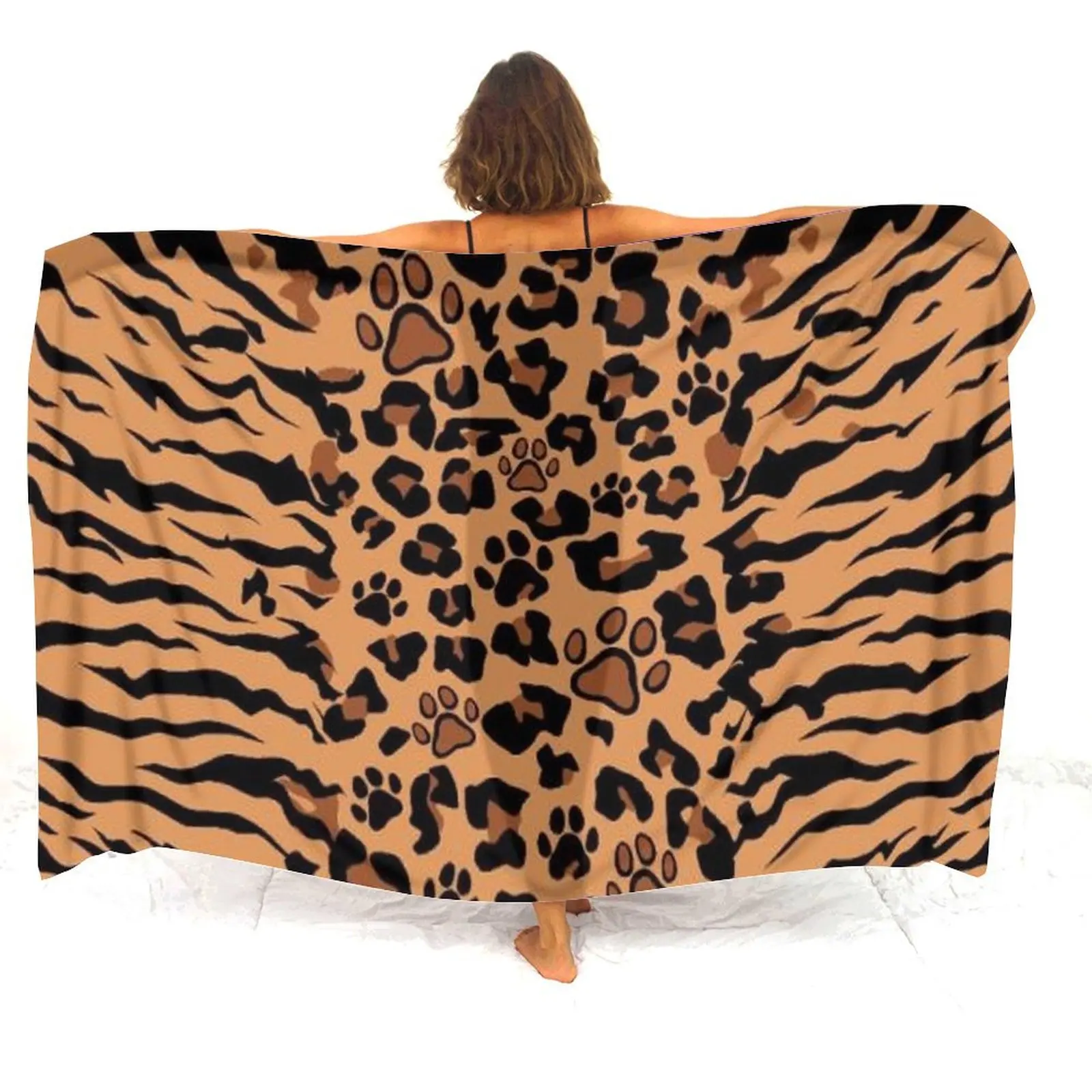 

Саронг с текстурированным рисунком животных, женская шаль на тему зебры, женская шаль, пальто, настраиваемые персонализированные узоры, доступны