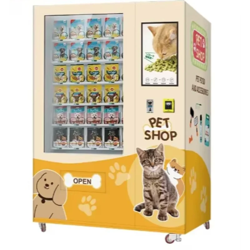 FOB Customized 24/7 Self-Service Pet Food Vending Machine for Dogs and Cats with Treats and Toys Cashless Payment