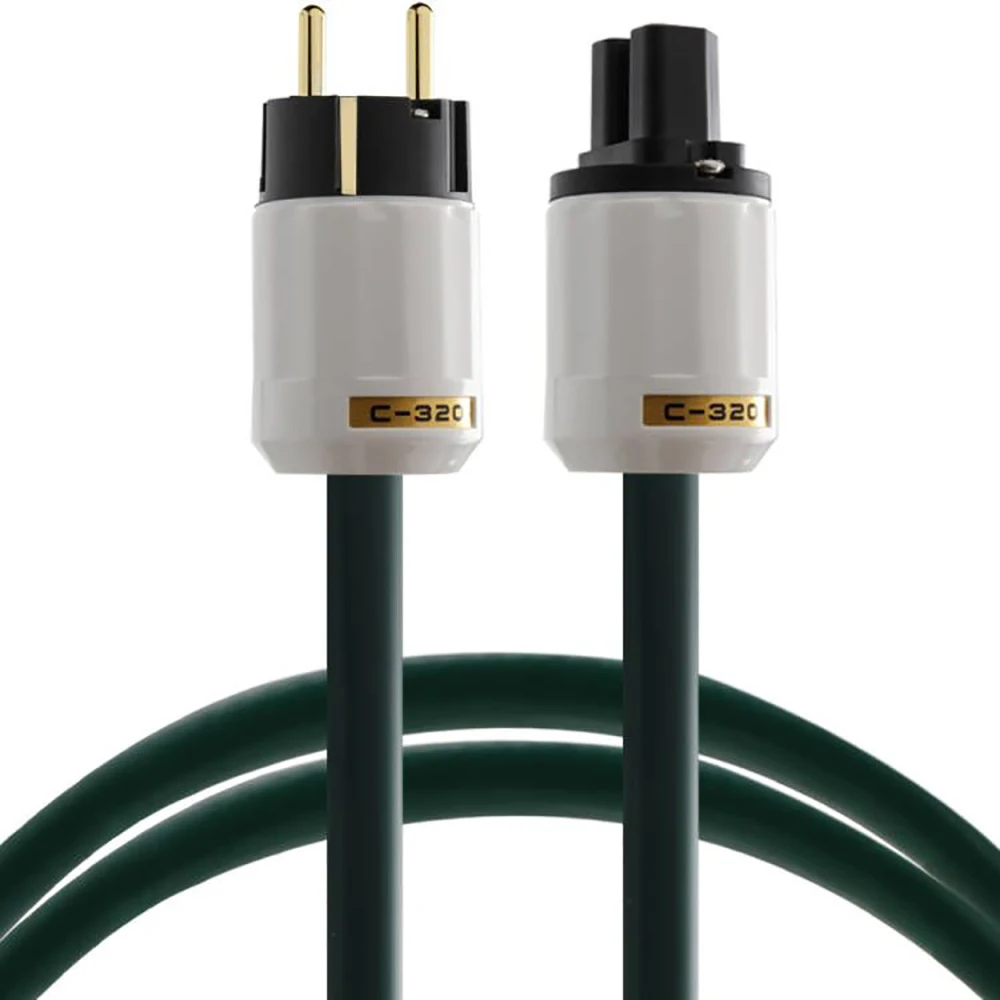 Hi-End OCC Crystal Copper Power Schuko Cord Cable 125V 15A C13 HiFi Audio Power Cable US/EU Schuko DVD CD AMP