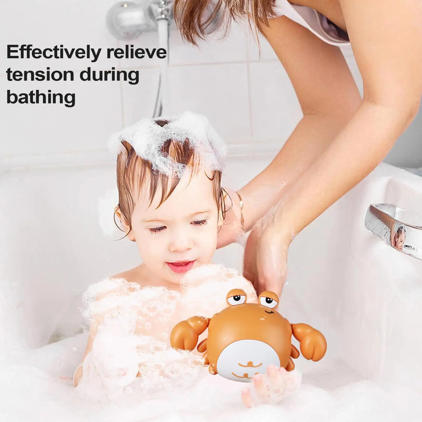 Toddler Shower Toys Crab Shape Toddler Bath Toy Parent-Child Interactive Wind-up Floating Companion For Daycare Beach Travel