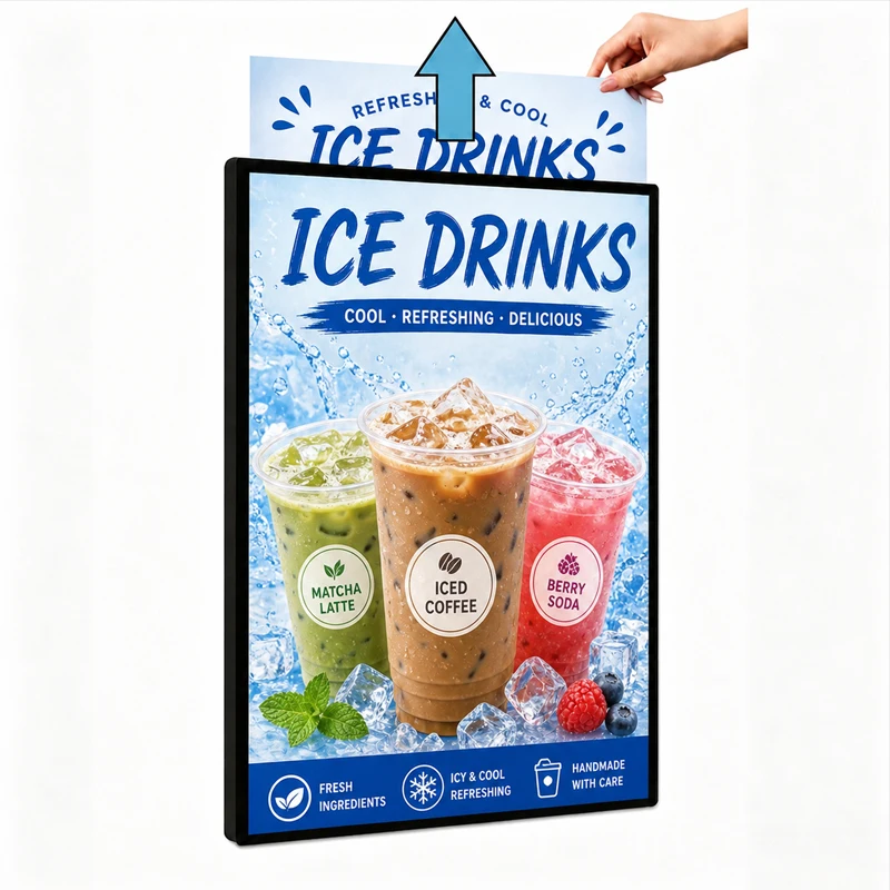 A1 A2 A3 A4 Ultra-Thin LED Light Box Customized Poster Frame Light Box For Bar Shops Restaurant Menus Wall Mounted Billboard