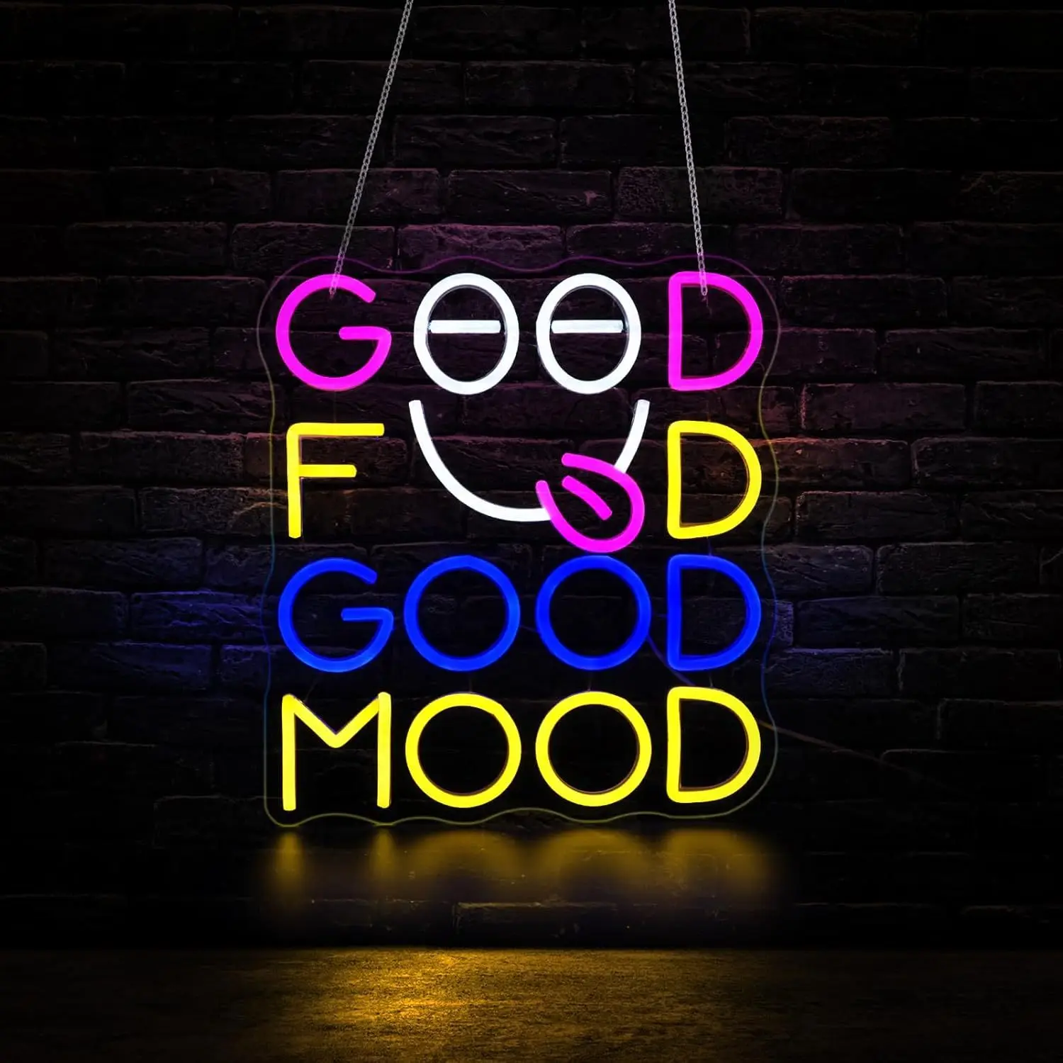 

Good Food Good Mood Neon Sign for Wall Decor LED Neon Light Sign for Bedroom Restaurant Hotel Bar Coffee Shop Decor USB Powered