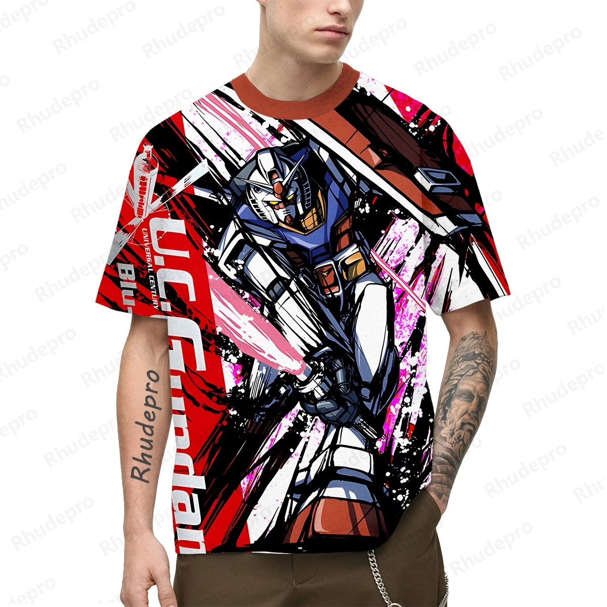 Camiseta extragrande de impressão 3D feminina e infantil, anime japonês, cosplay, top grande, modelo 2024