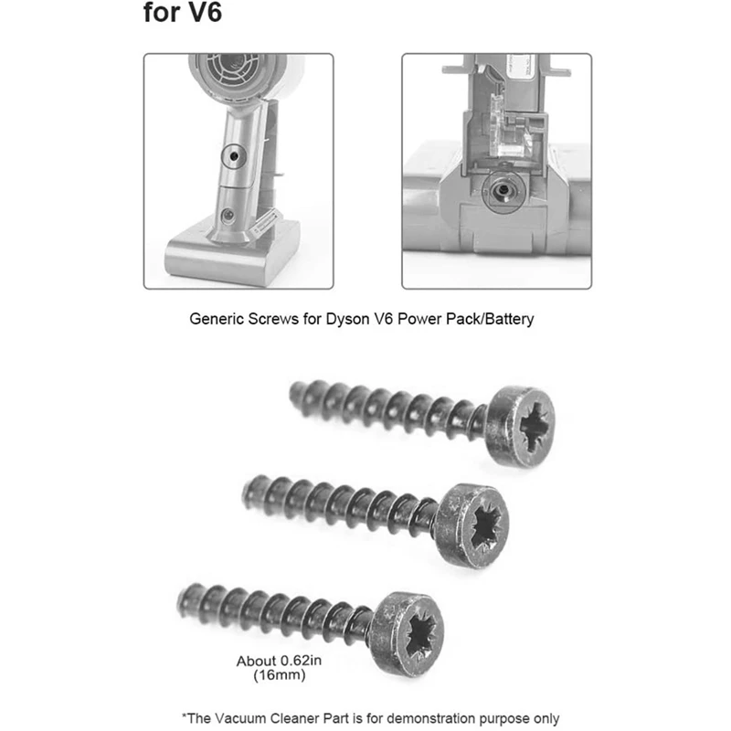 Set of 6 Screws for Dyson Cordless V6 V7 V8 V10 V11 Vacuum Cleaner Power Pack/Battery