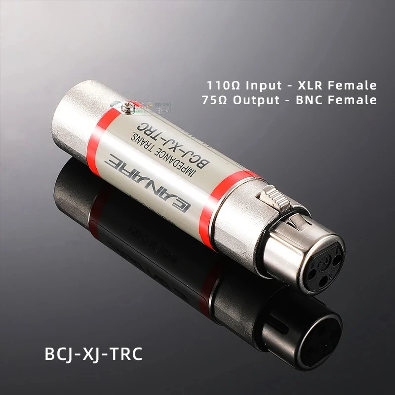 Plugue conversor de áudio digital 110ohm xlr3 macho fêmea para 75Ω bnc conector de cabo coaxial aes3/ebu transformador de impedância