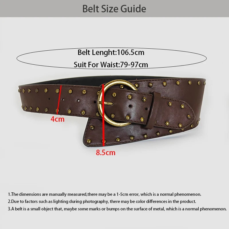 Damen Luxus Designer PU Leder Breiter Gürtel Braun Lässig Vielseitig Western Cowboy Schwarzer Hüftgurt Trendiger Dornschließe Bund – Detail 14