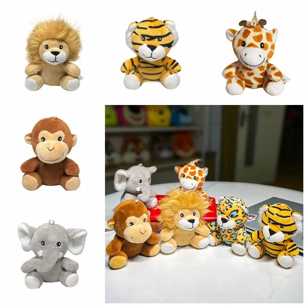 Animales del bosque animales del bosque muñeco de peluche colgante León mono animales del bosque llavero de peluche 10cm Mini llavero de muñeco de peluche