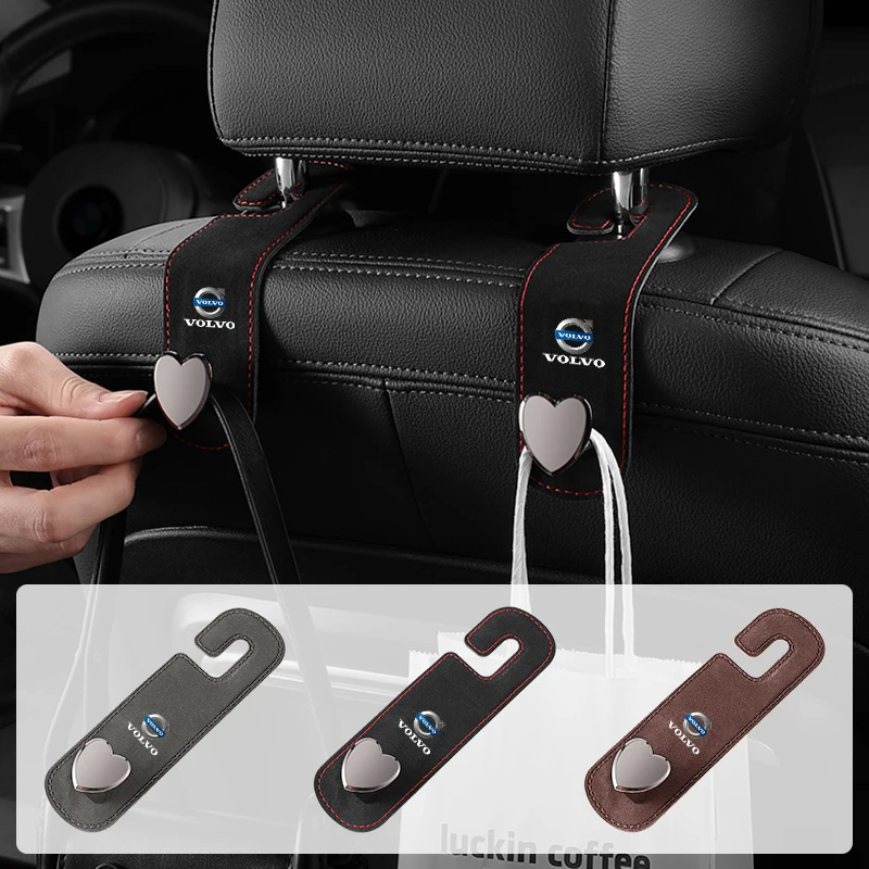 

2PCS Car Headrest Hooks Hanger Seat Back Organizer Holder Storage Accessories For Volvo XC90 XC60 C30 T6 S60 EX90 C70 XC40