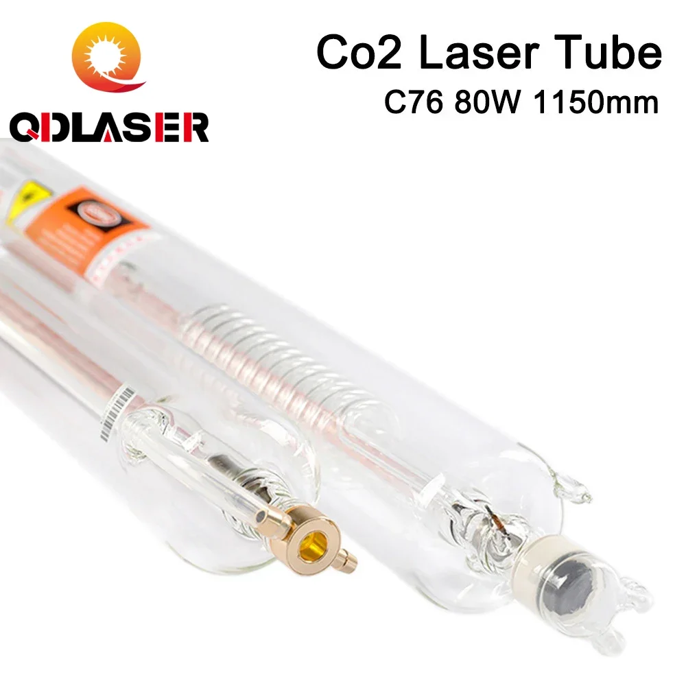 QDLASER 80W SPT CO2 Laser Tube C80 1150mm Length Glass Pipe for Non-metal CO2 Laser Cutting Engraving