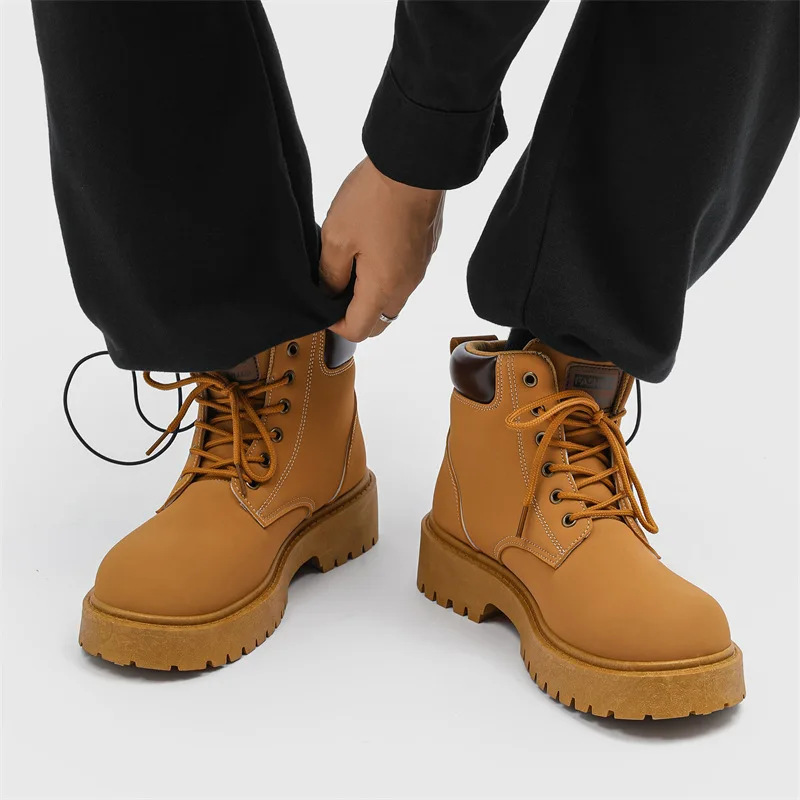 

British Style High-top Men's Shoes Classic Men's Sneakers and Casual Shoes Outdoor Mountaineering Boots for Men Tenis Masculino