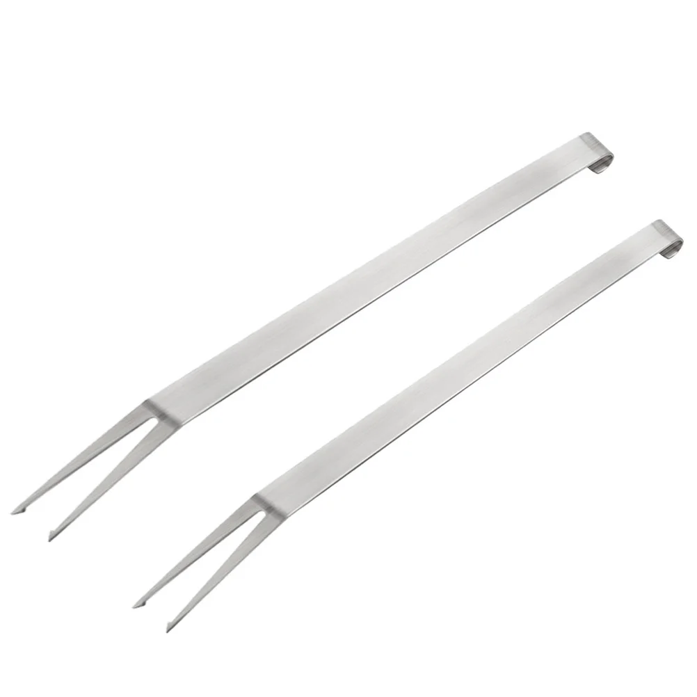 

2Pcs Strong 304 Stainless Steel Bbq Forks Long Handle Perfect for Hot Pot Dinner Party Catering Barbecue Forks
