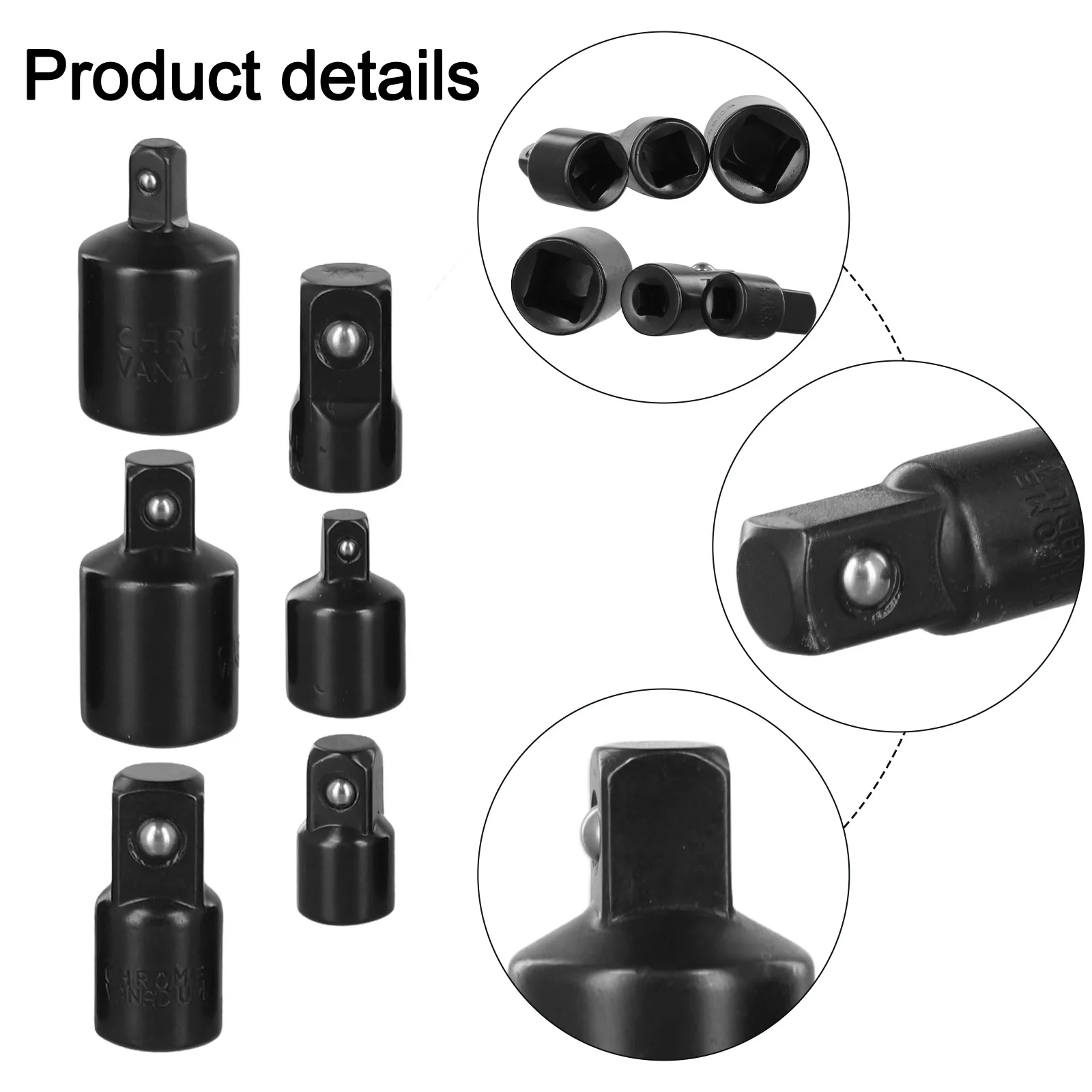 

Chrome Vanadium Steel Socket Adapter Set For Car Repair Black Essential Toolbox Addition Versatile Applications