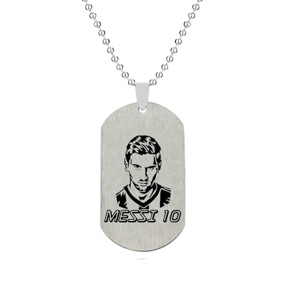 Football Star Messi Stainless Steel Pendant Necklace Men Women Jewelry Fans Accessories Gift Wholesale