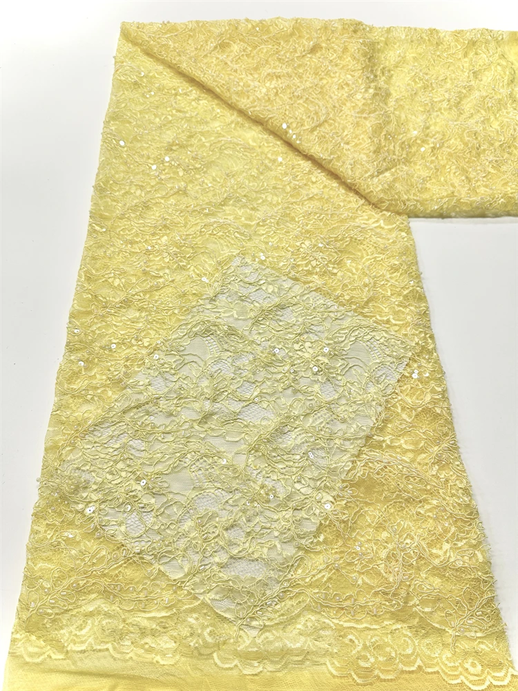 

Latest African Lace Fabric 2025 High Quality,Fabrics By The Meters,Sequin,Tulle,Wedding Dresses,Embroidery,Mesh,Cloth,5 Yards