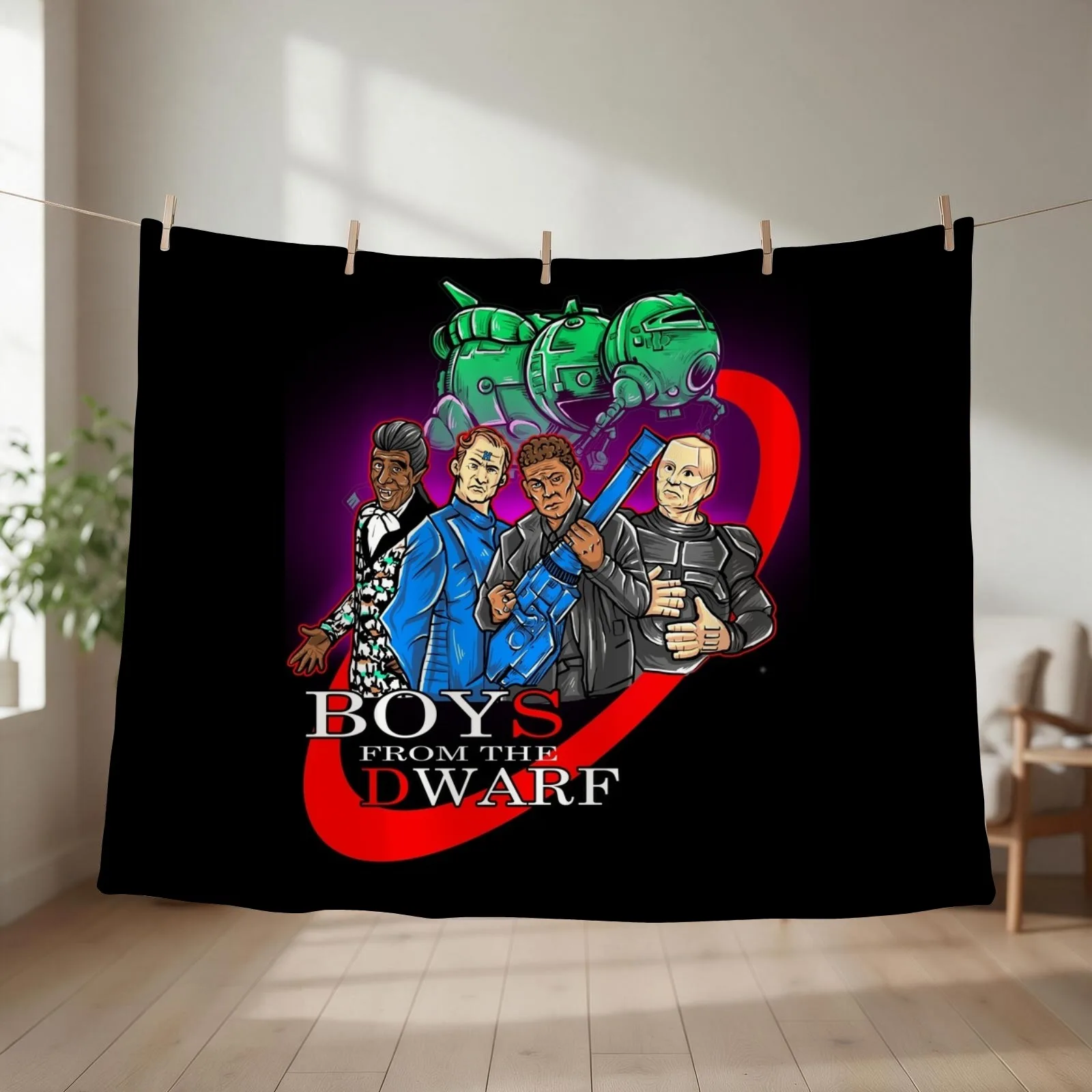 Red Dwarf Boys From The Dwarf StarBug Throw Blanket couch cozy soft plush fuzzy picnic outdoor blanket