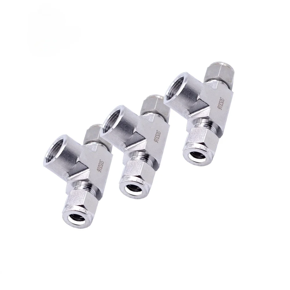 

6mm Tube x 1/8"G/NPT Female x 6mm Tube Tube fitting Compression Branch Tee Pipe Fitting Double ferrule Female Branch Tee tools