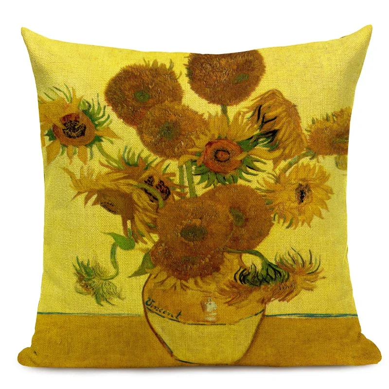 Van Gogh Oil Painting Art Decorative Cushion Cover Throw Pillow Case for Sofa, Car , and Office Decor 45x45CM Pillow Cover