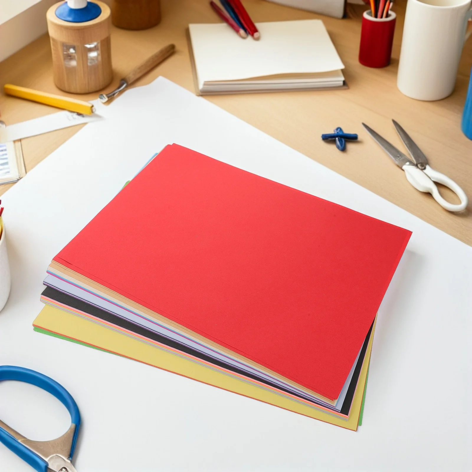 100 قطعة A4 اوريغامي مجموعة الورق 10 ألوان متنوعة صفائح على الوجهين للحرف اليدوية زينة عيد ميلاد المدرسة #4