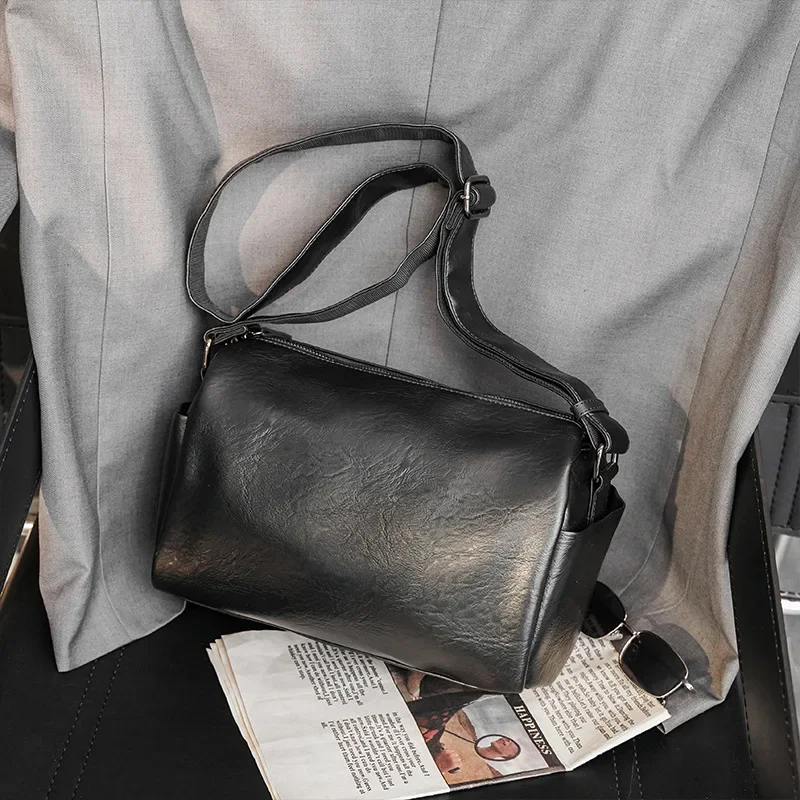 New Soft Leather Men\'s Shoulder Bag Fashion Design Crossbody Bags For Men Messenger Bag Waterproof Cross Body Shoulder Bag Man