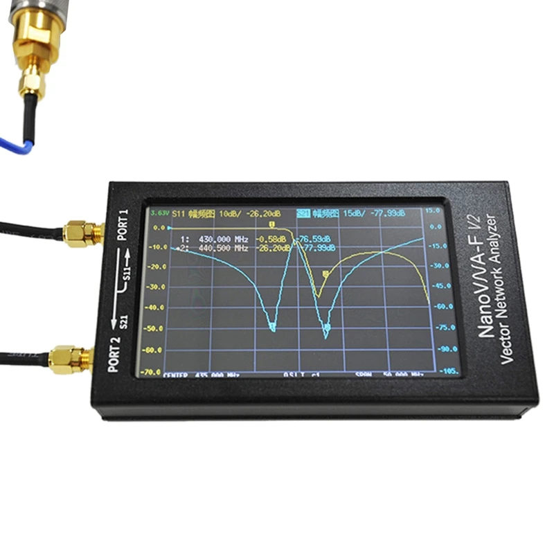 For Nanovna-F V2 Vector Network Analyzer+RF DEMO Kit Black 4.3 Inch 5000Mah 50Khz-3Ghz Antenna Analyzer HF VHF UHF VNA